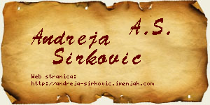 Andreja Sirković vizit kartica